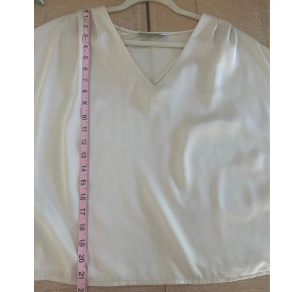 SHORT-SLEEVED SATIN BLOUSE - Picture 9 of 10